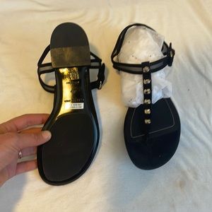 NWT Balenciaga T-Strap Stud Sandals with Mesh Details